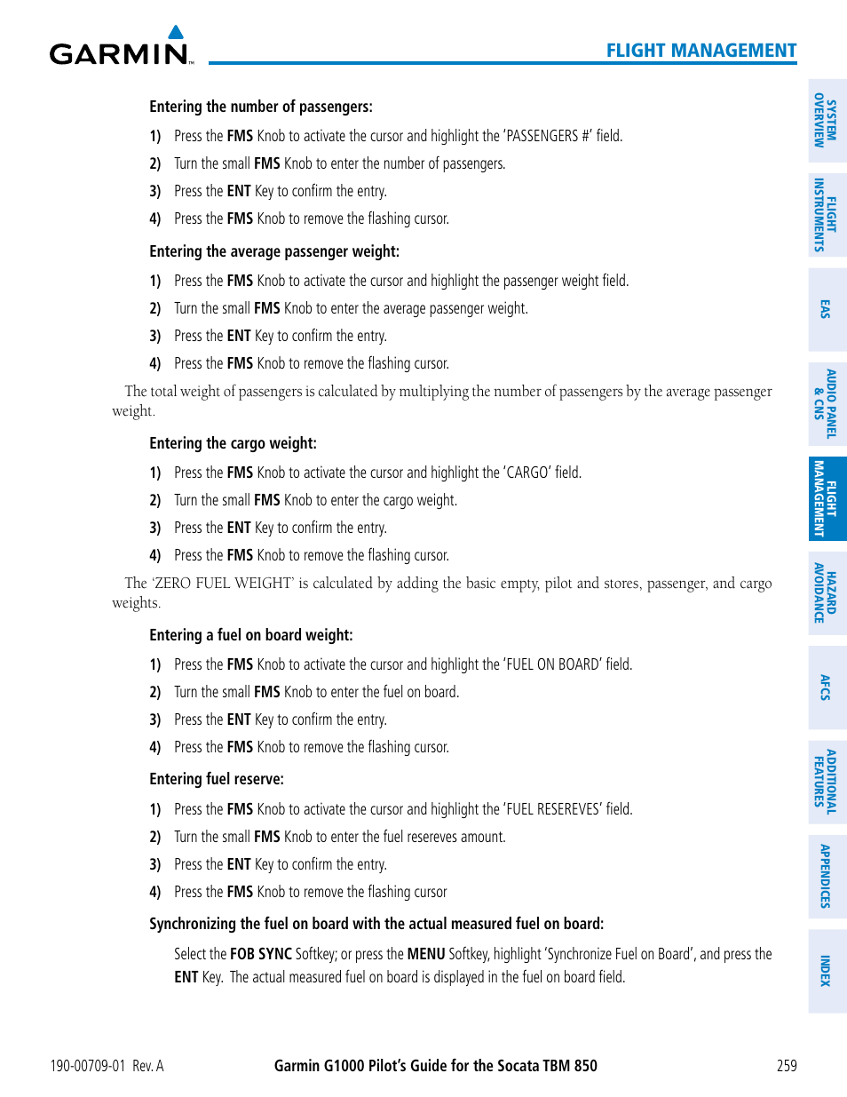 Flight management | Garmin G1000 Socata TBM 850 User Manual | Page 271 / 588