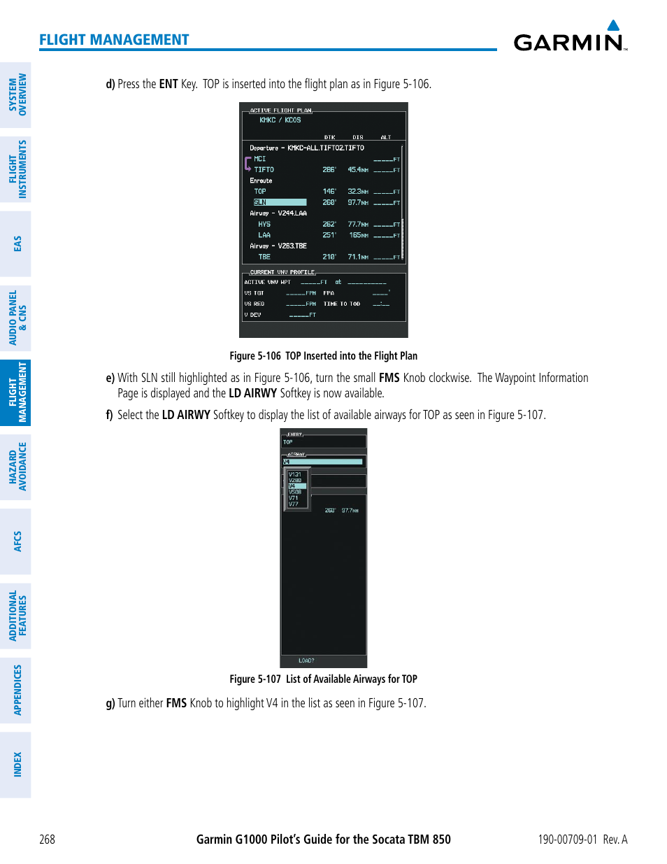 Flight management | Garmin G1000 Socata TBM 850 User Manual | Page 280 / 588