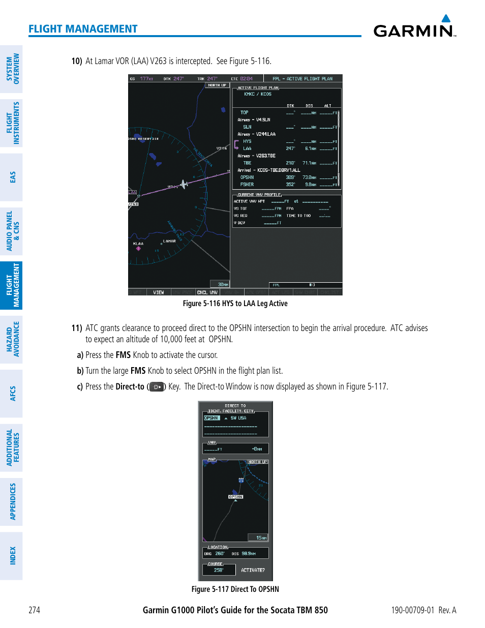 Flight management | Garmin G1000 Socata TBM 850 User Manual | Page 286 / 588