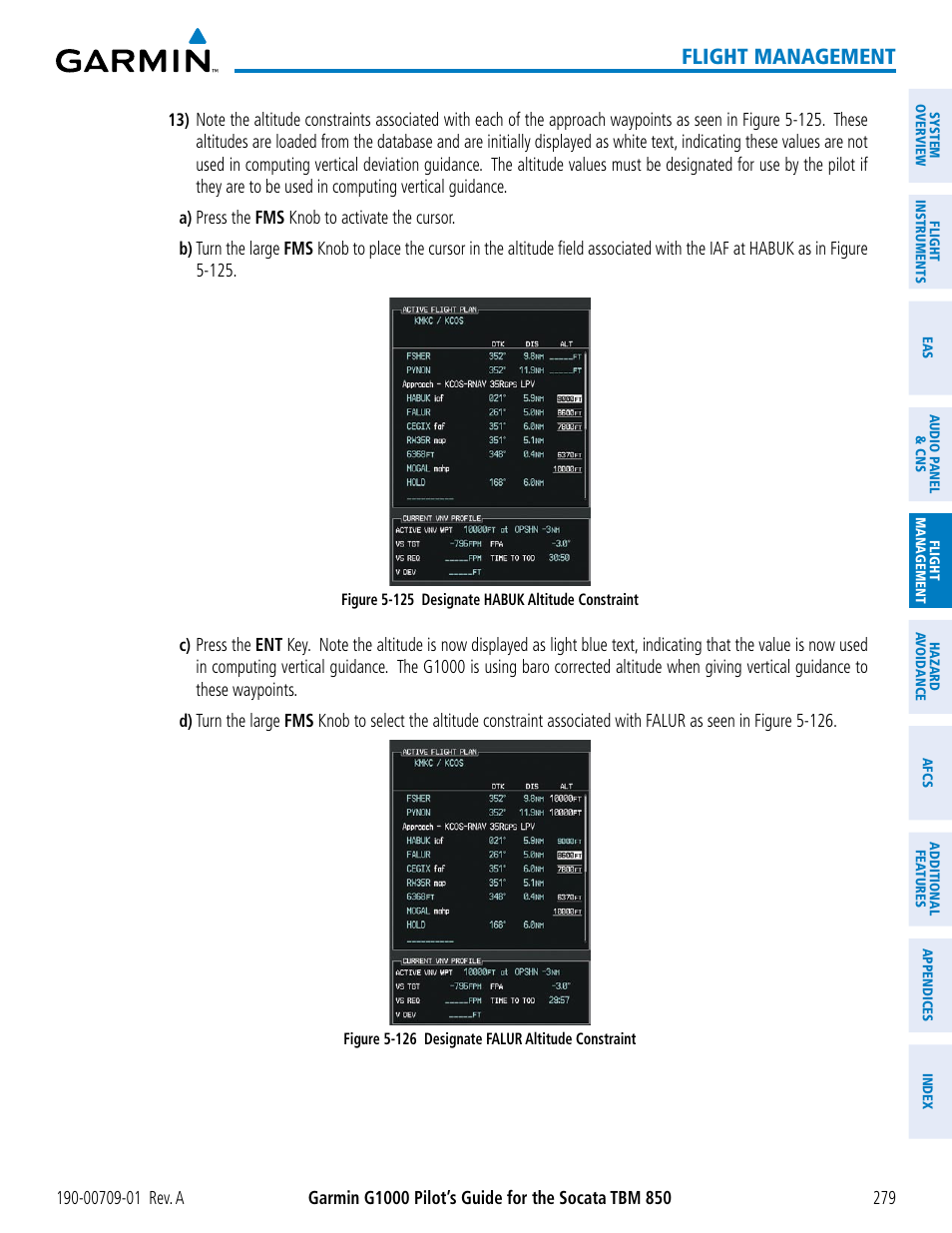 Flight management | Garmin G1000 Socata TBM 850 User Manual | Page 291 / 588