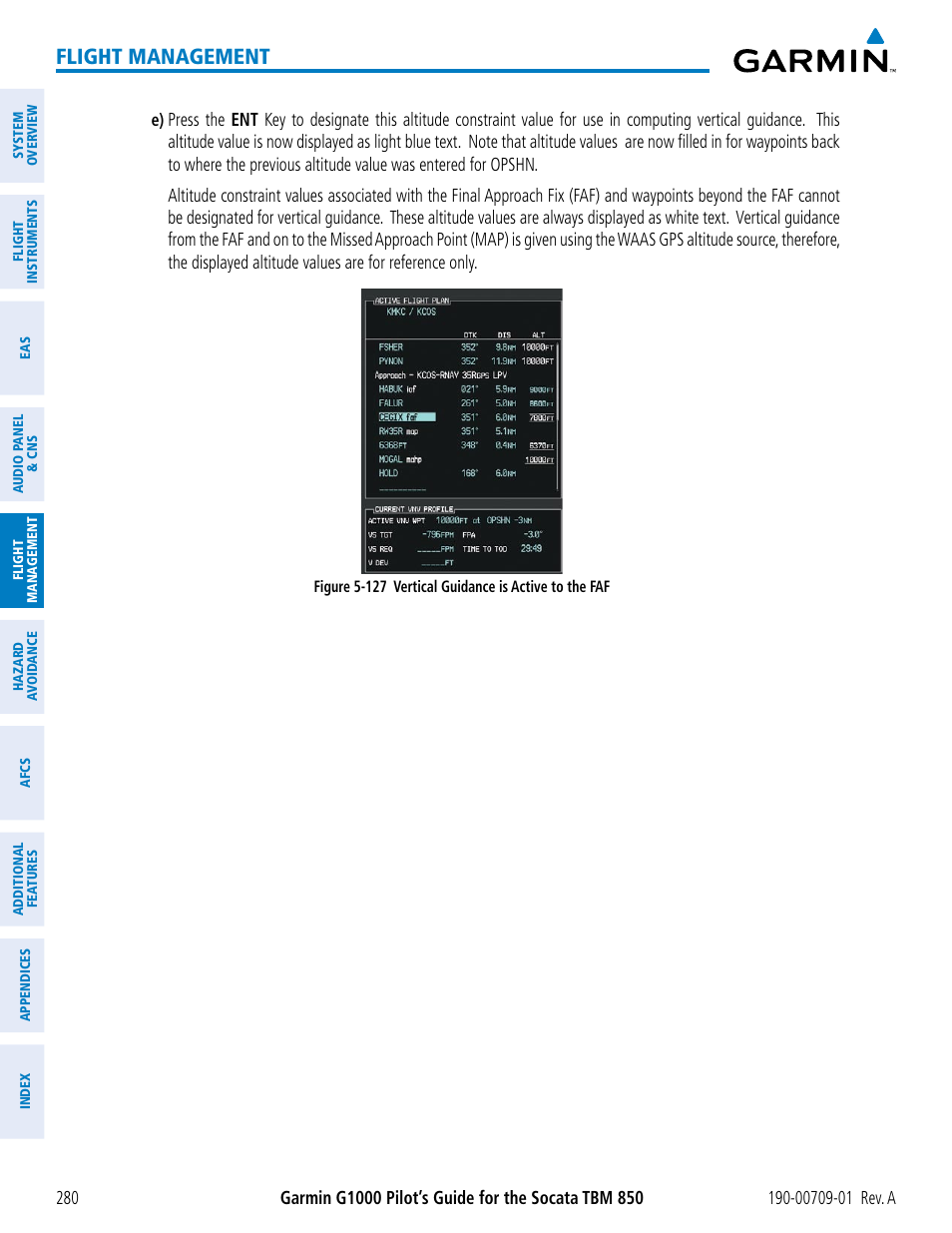 Flight management | Garmin G1000 Socata TBM 850 User Manual | Page 292 / 588