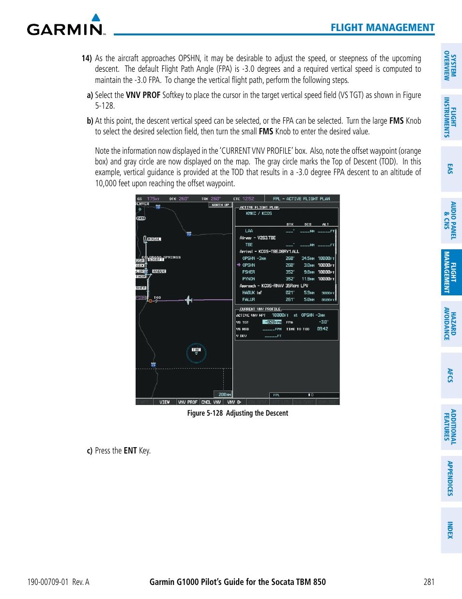 Flight management | Garmin G1000 Socata TBM 850 User Manual | Page 293 / 588