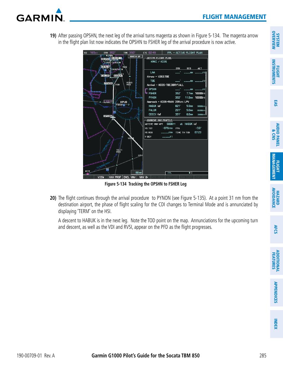 Flight management | Garmin G1000 Socata TBM 850 User Manual | Page 297 / 588