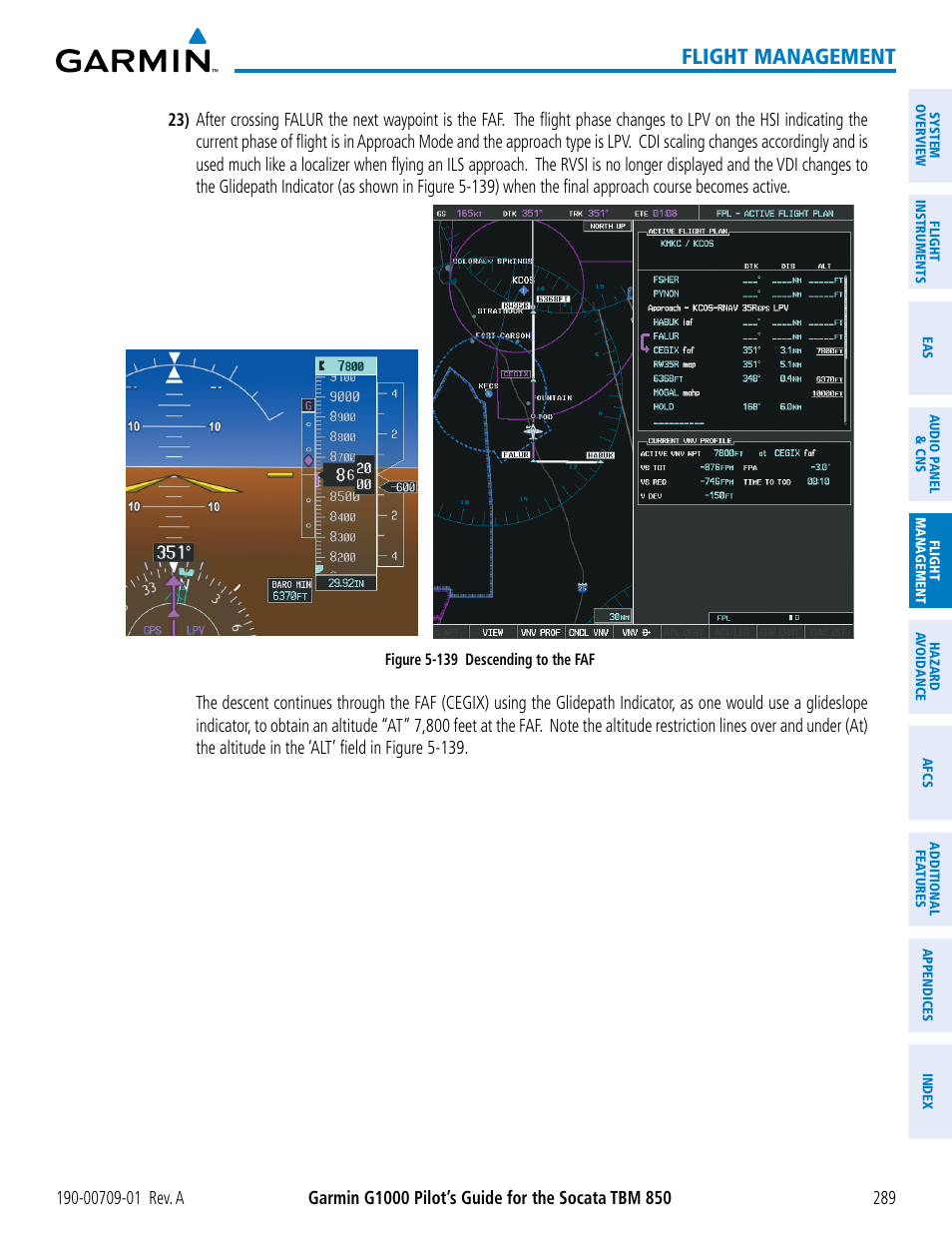 Flight management | Garmin G1000 Socata TBM 850 User Manual | Page 301 / 588