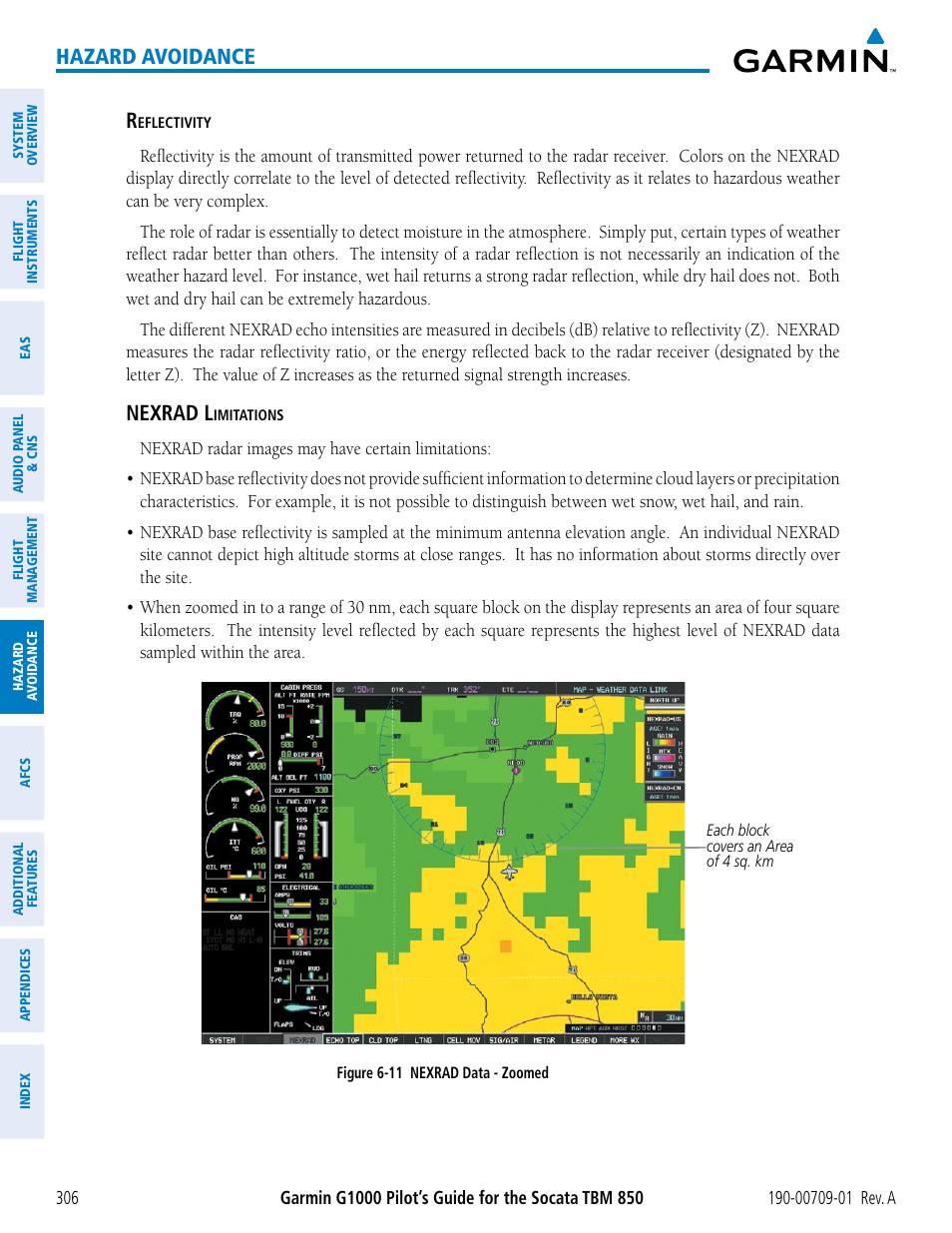 Hazard avoidance, Nexrad l | Garmin G1000 Socata TBM 850 User Manual | Page 318 / 588