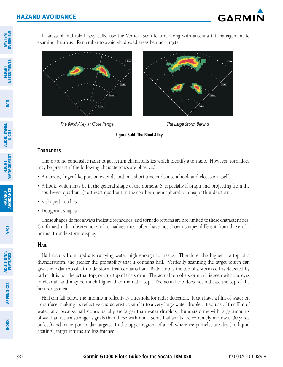 Hazard avoidance | Garmin G1000 Socata TBM 850 User Manual | Page 344 / 588