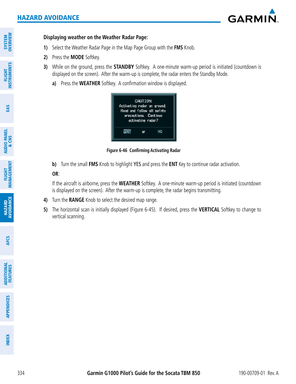 Hazard avoidance | Garmin G1000 Socata TBM 850 User Manual | Page 346 / 588