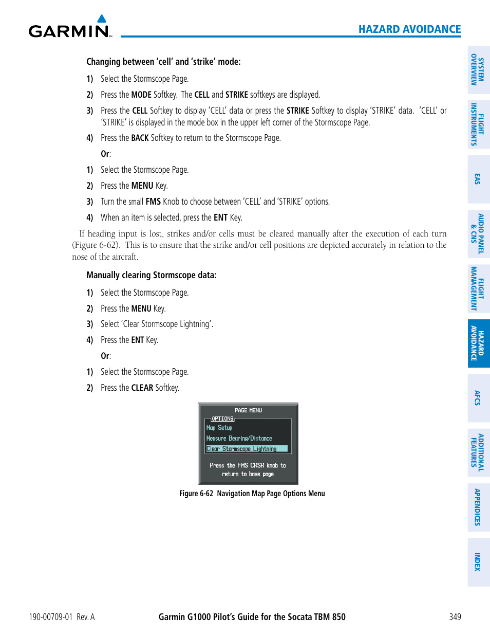 Hazard avoidance | Garmin G1000 Socata TBM 850 User Manual | Page 361 / 588