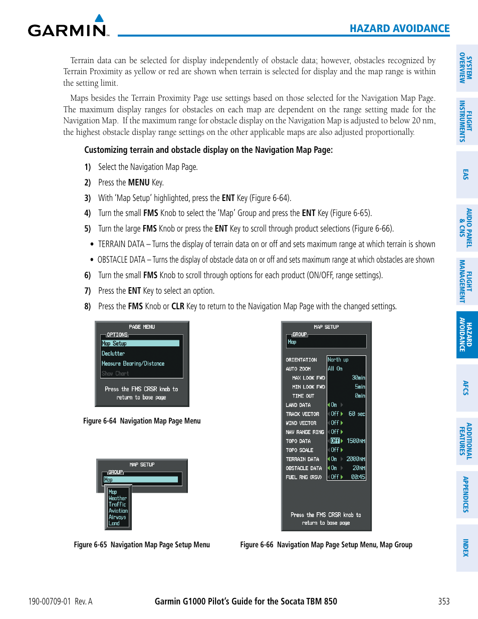 Hazard avoidance | Garmin G1000 Socata TBM 850 User Manual | Page 365 / 588