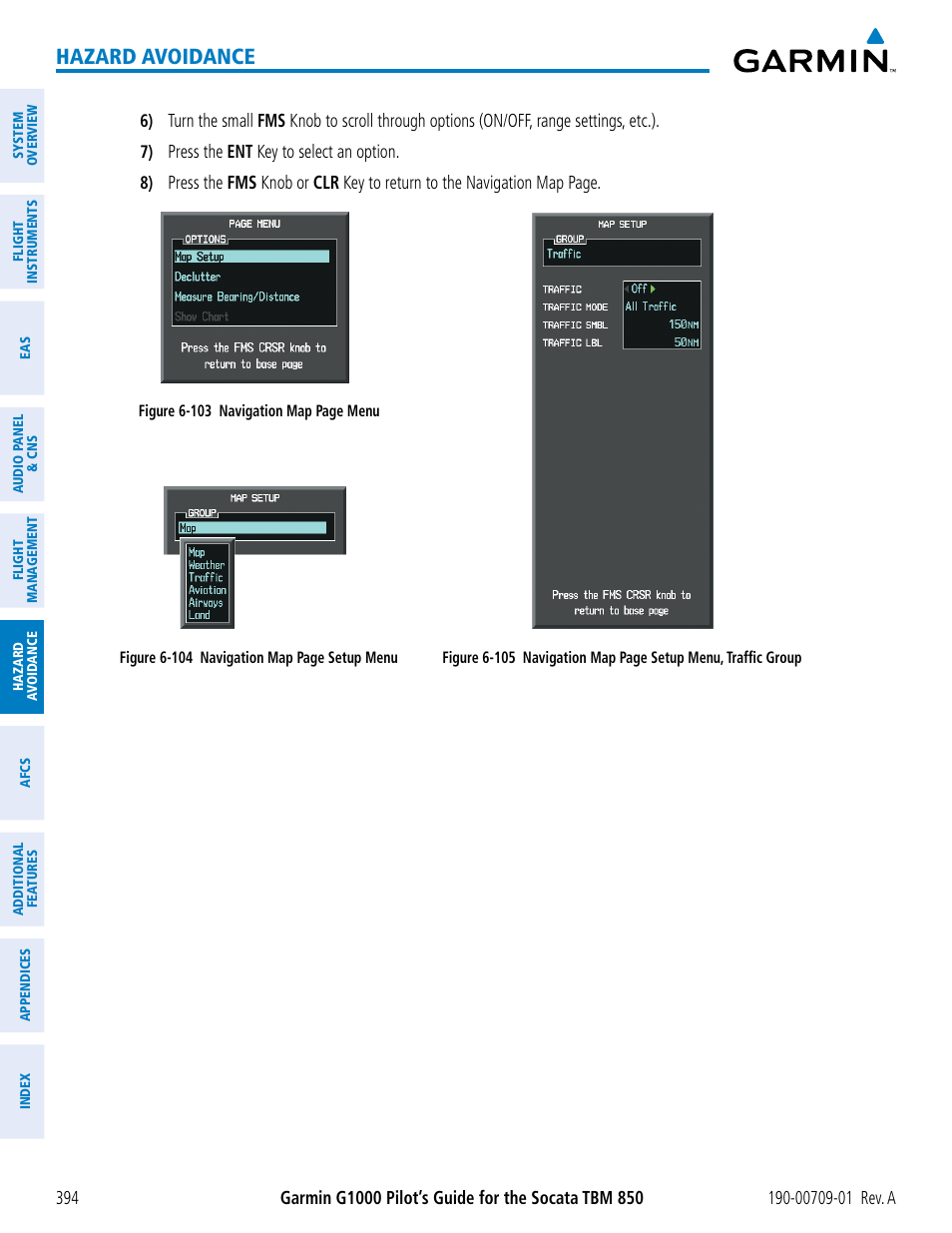 Hazard avoidance | Garmin G1000 Socata TBM 850 User Manual | Page 406 / 588