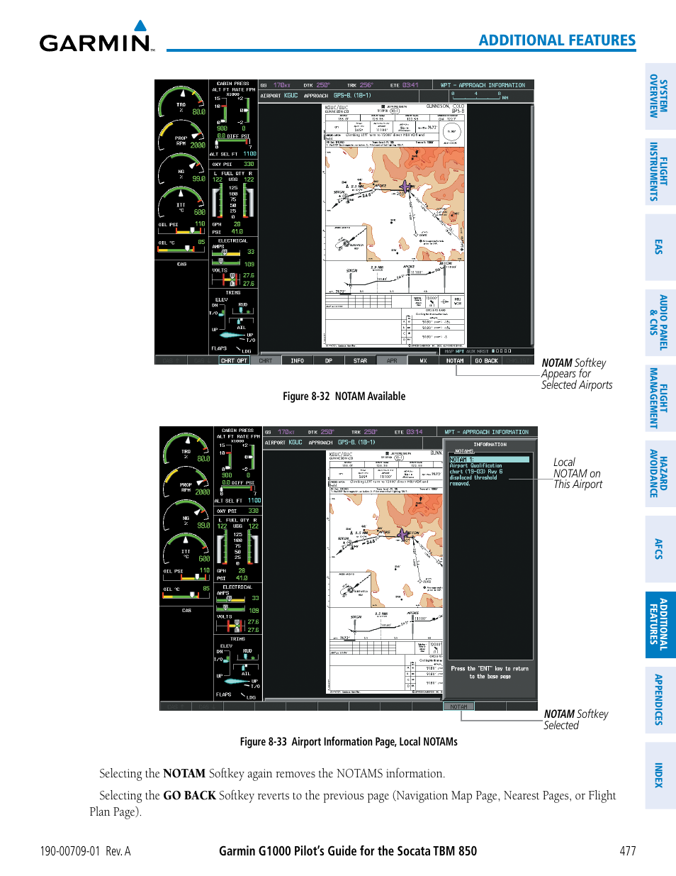 Additional features | Garmin G1000 Socata TBM 850 User Manual | Page 489 / 588