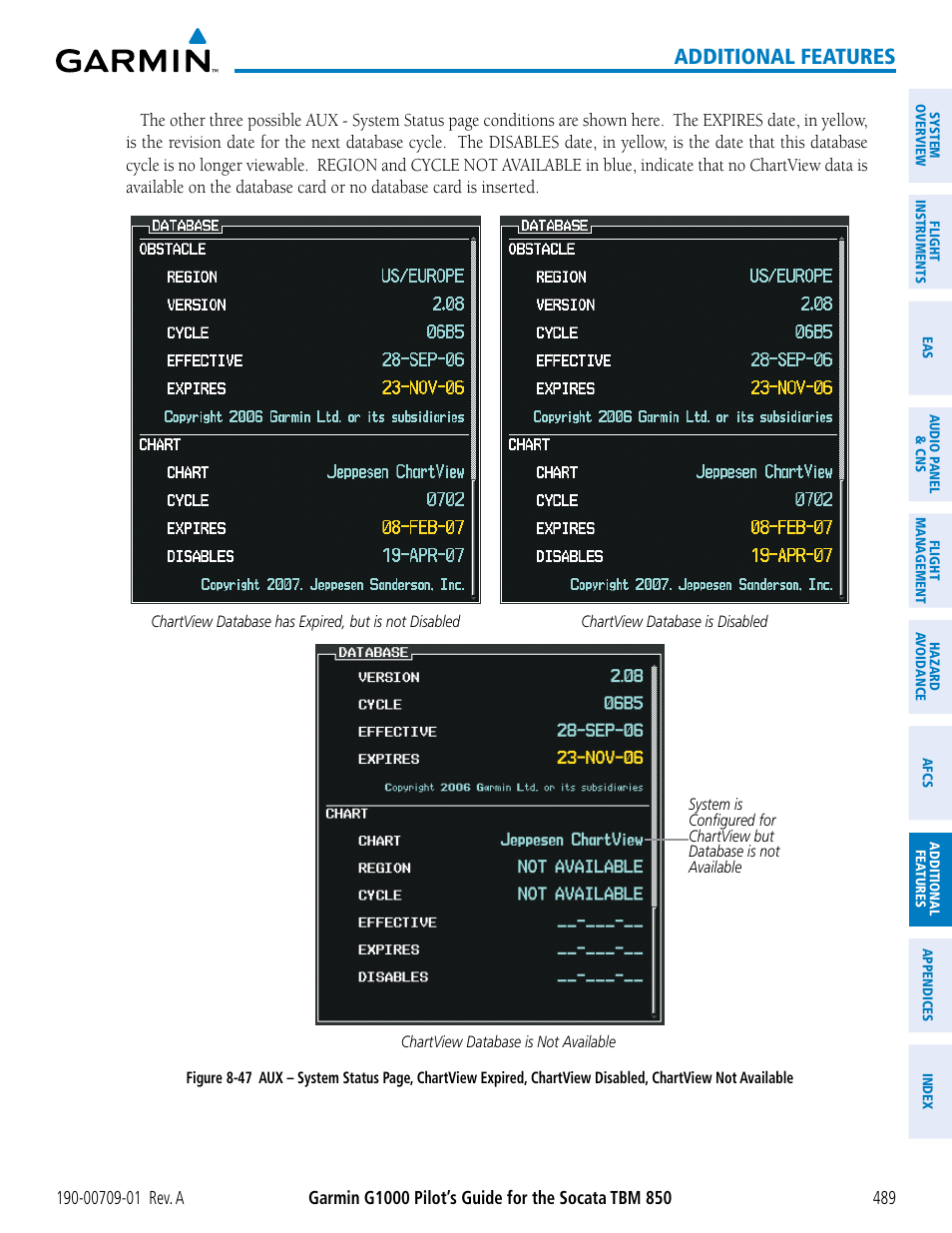 Additional features | Garmin G1000 Socata TBM 850 User Manual | Page 501 / 588