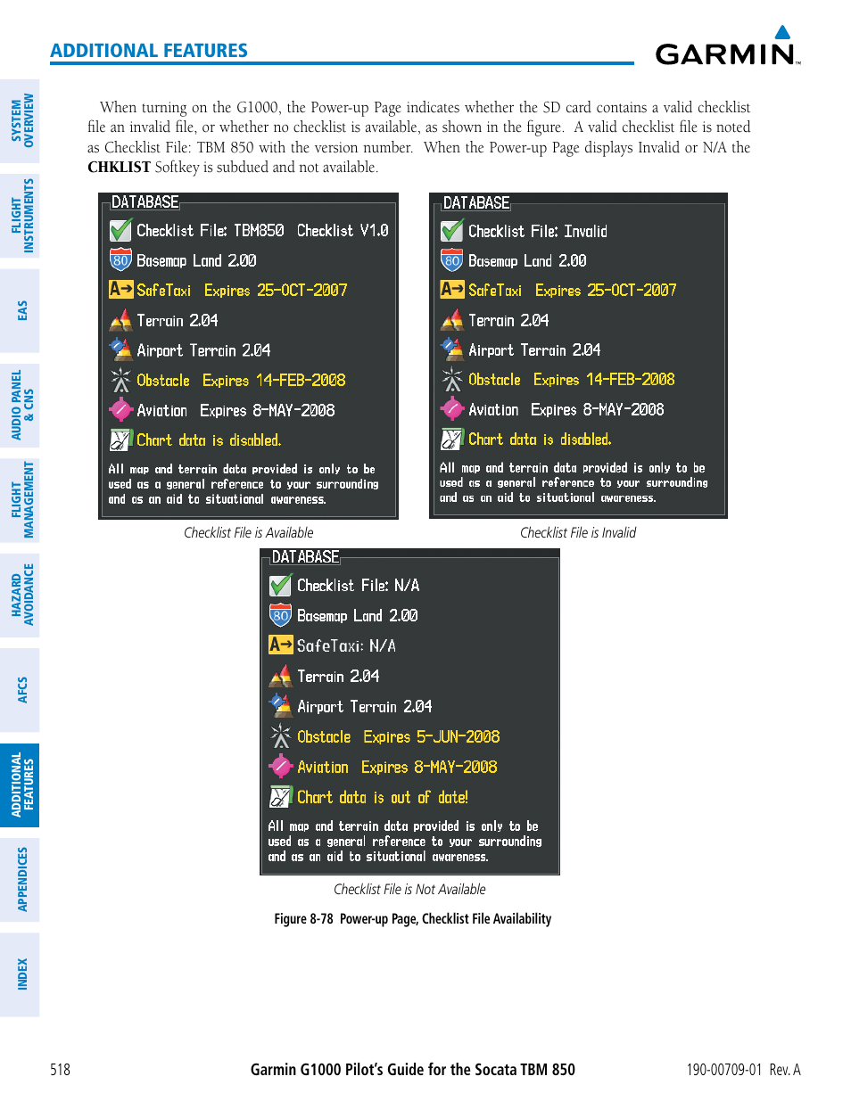 Additional features | Garmin G1000 Socata TBM 850 User Manual | Page 530 / 588