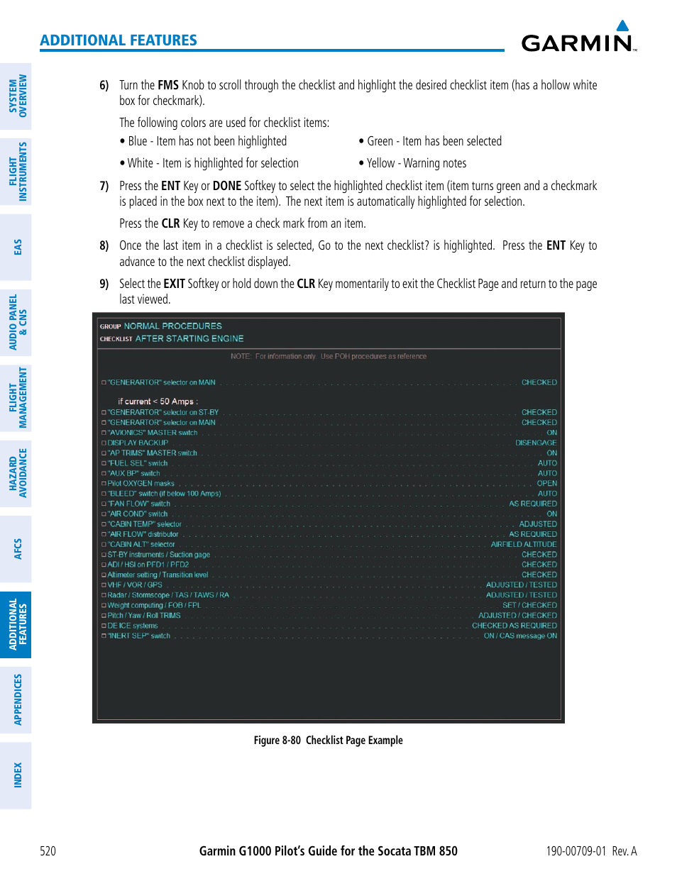 Additional features | Garmin G1000 Socata TBM 850 User Manual | Page 532 / 588