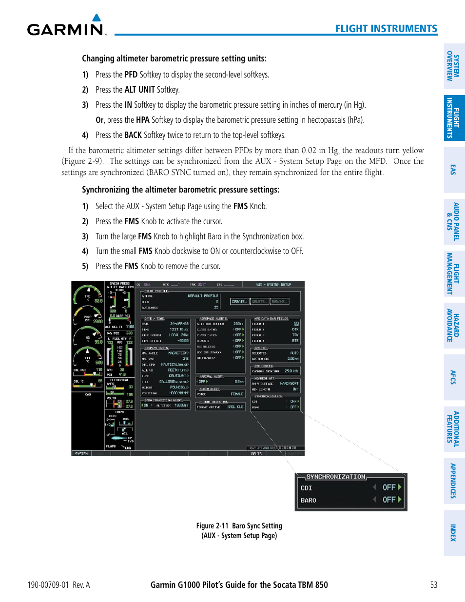 Flight instruments | Garmin G1000 Socata TBM 850 User Manual | Page 65 / 588