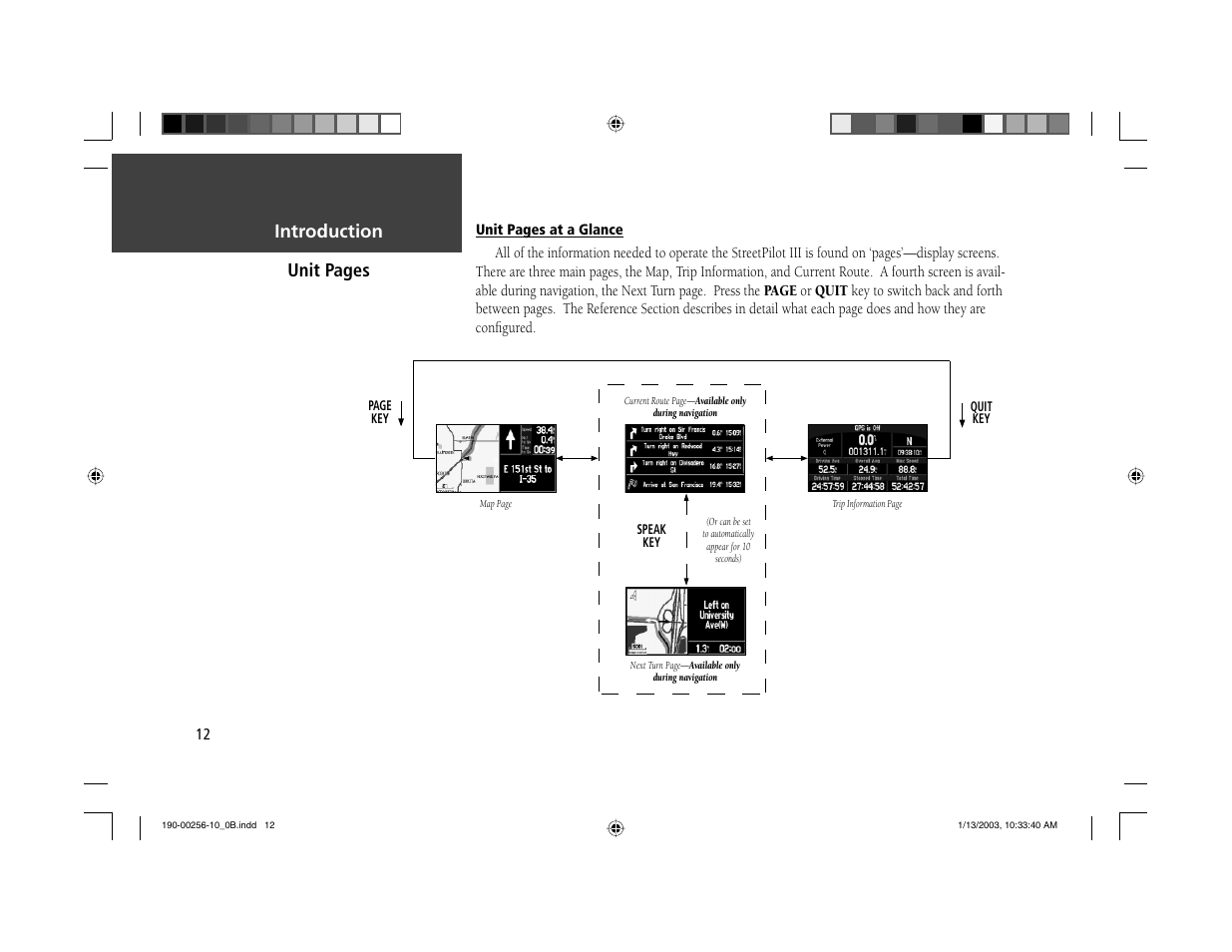 Introduction unit pages | Garmin StreetPilot III User Manual | Page 14 / 74