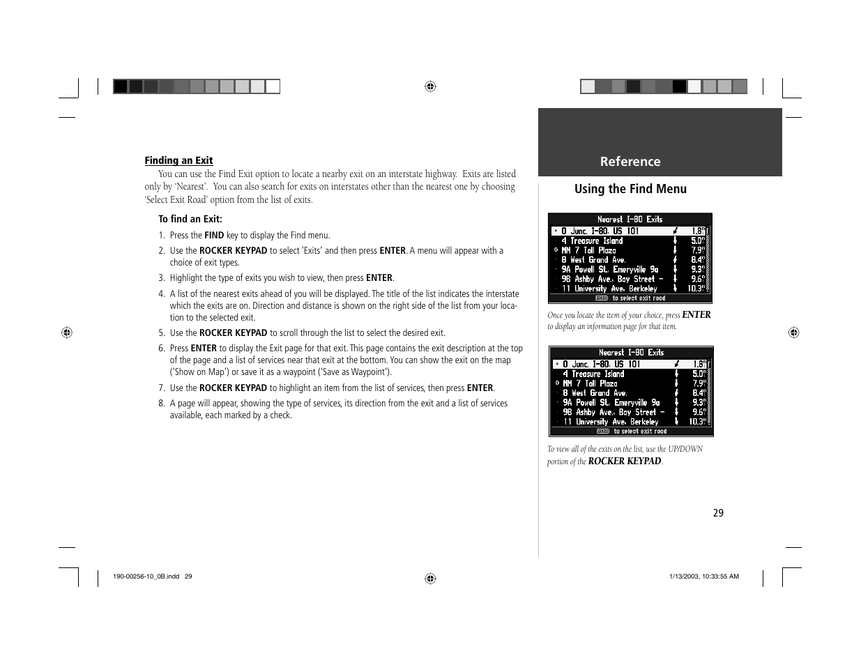 Using the find menu reference | Garmin StreetPilot III User Manual | Page 31 / 74