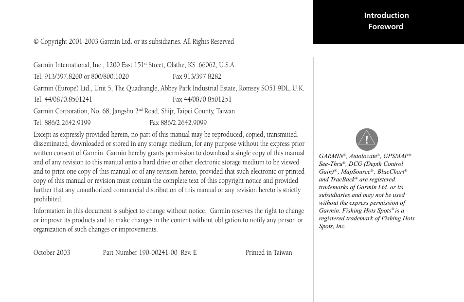 Garmin GPSMAP 2006C User Manual | Page 3 / 104