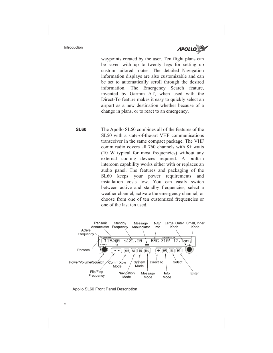 Sl60 2, Sl60 | Garmin SL60 User Manual | Page 12 / 134