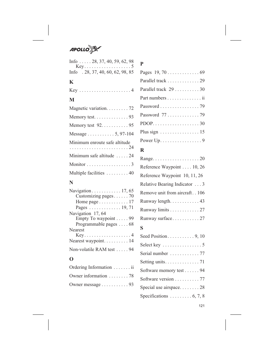 Garmin SL60 User Manual | Page 131 / 134