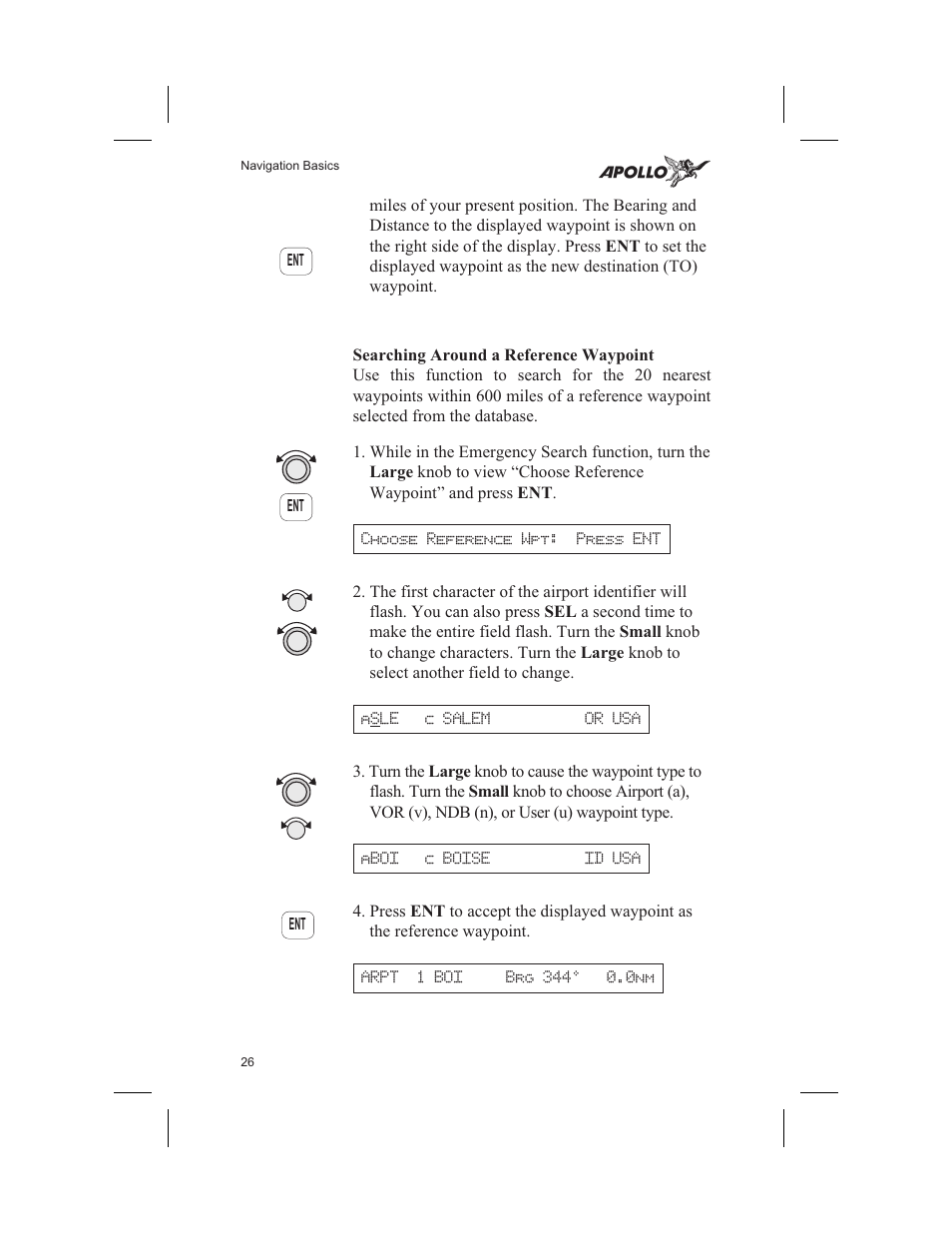 Searching around a reference waypoint 26, Searching around a reference waypoint | Garmin SL60 User Manual | Page 36 / 134