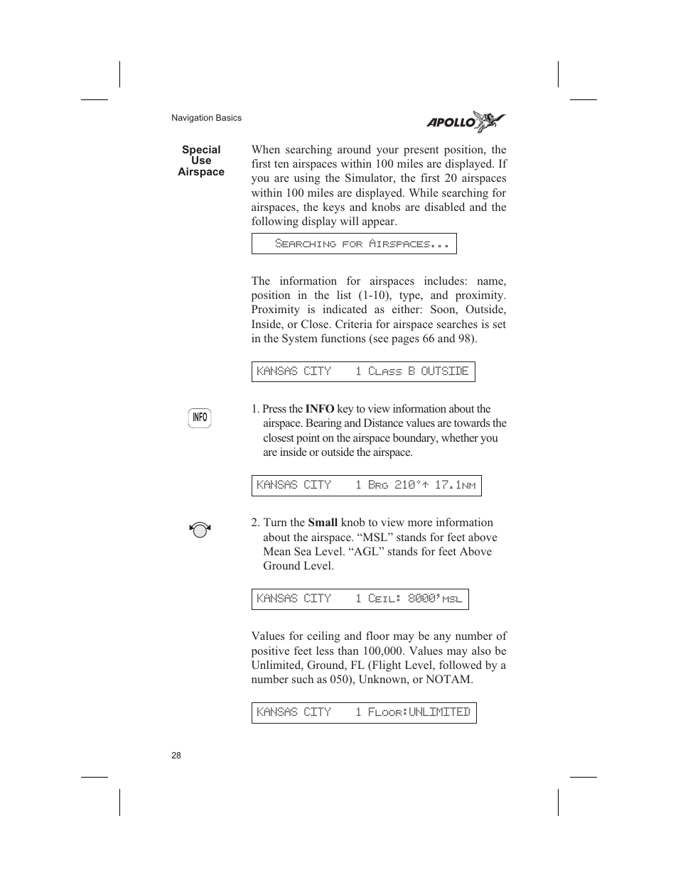 Special use airspace 28, Special use airspace | Garmin SL60 User Manual | Page 38 / 134