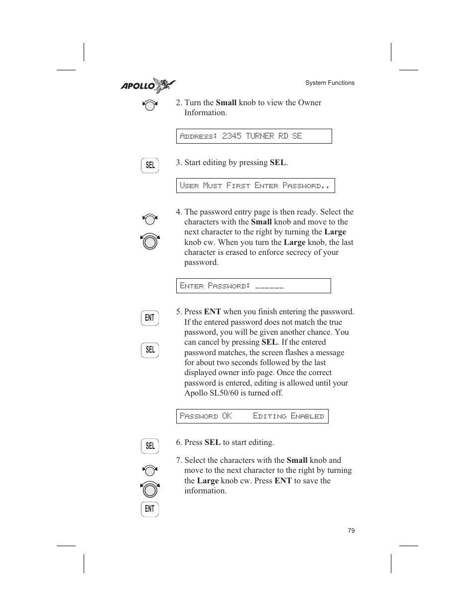 Password 79, Password 77 79 | Garmin SL60 User Manual | Page 89 / 134