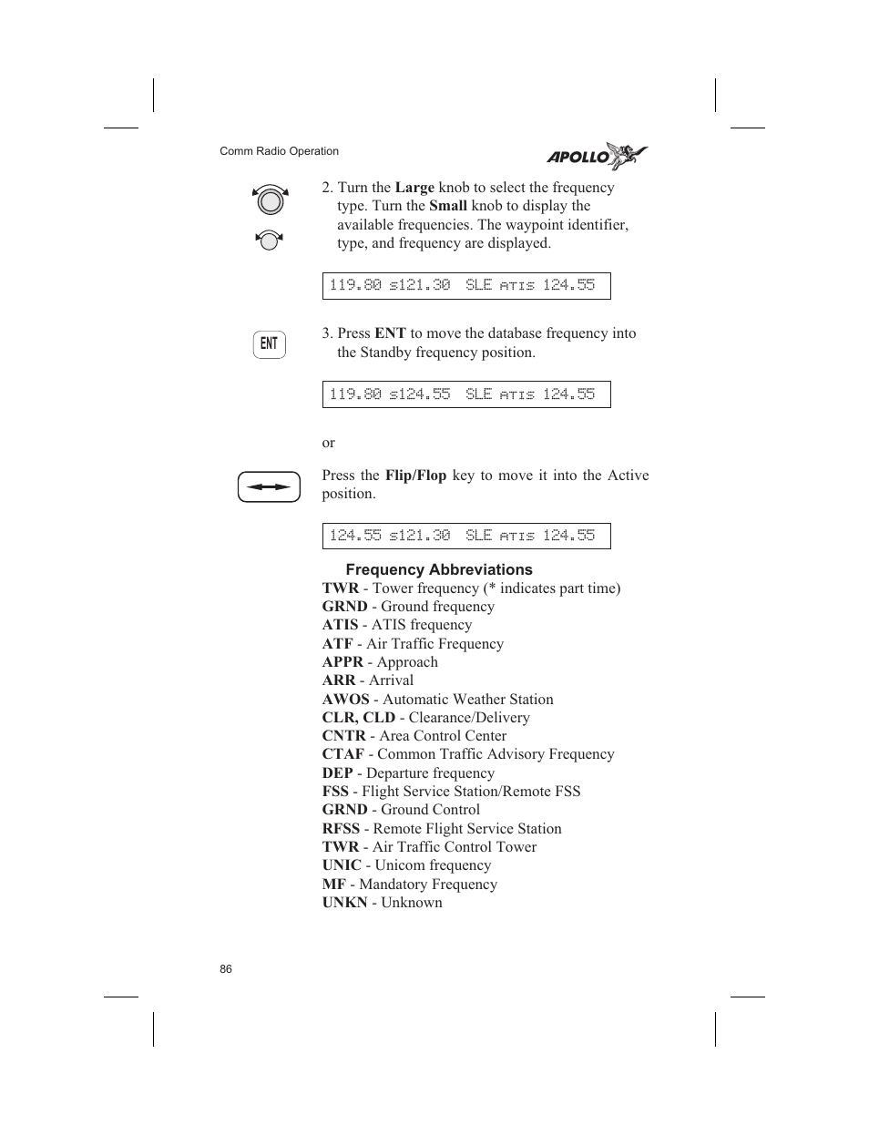 Frequency abbreviations 86 | Garmin SL60 User Manual | Page 96 / 134