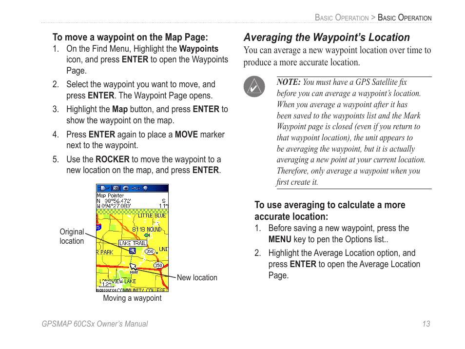 Averaging the waypoint’s location | Garmin GPSMAP 60CSx User Manual | Page 23 / 116