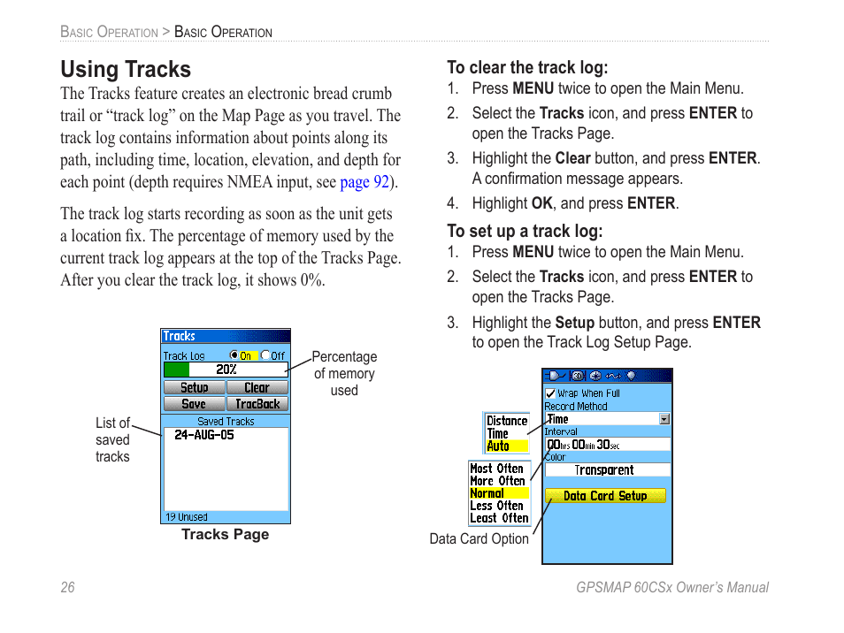 Using tracks | Garmin GPSMAP 60CSx User Manual | Page 36 / 116