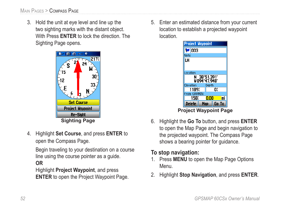 Garmin GPSMAP 60CSx User Manual | Page 62 / 116