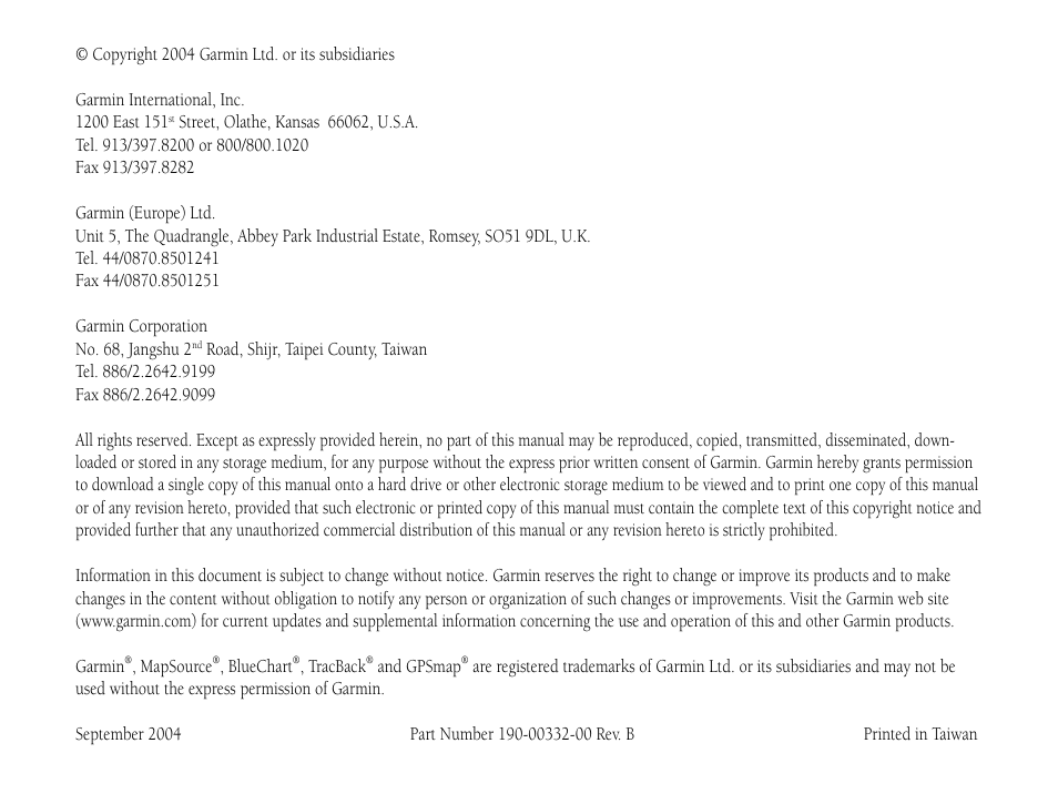 Garmin GPSMAP 60C User Manual | Page 2 / 96