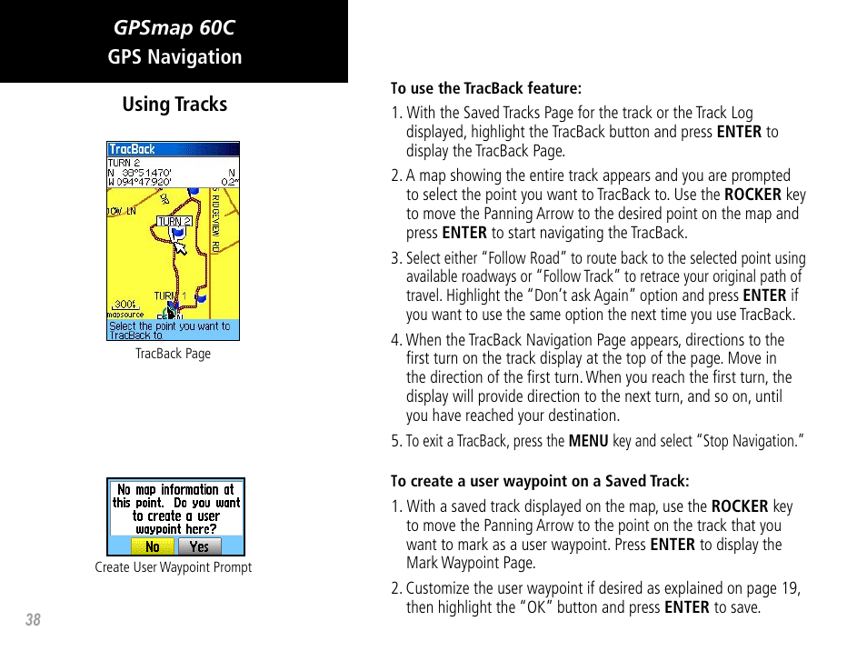 Gpsmap 60c, Gps navigation using tracks | Garmin GPSMAP 60C User Manual | Page 48 / 96