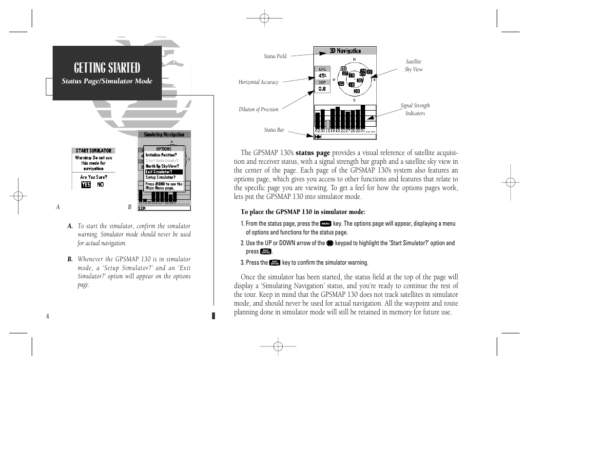 Getting started | Garmin GPSMAP 130 User Manual | Page 14 / 94