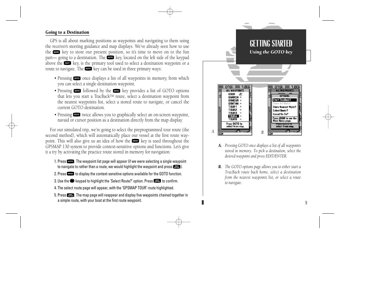 Getting started | Garmin GPSMAP 130 User Manual | Page 19 / 94