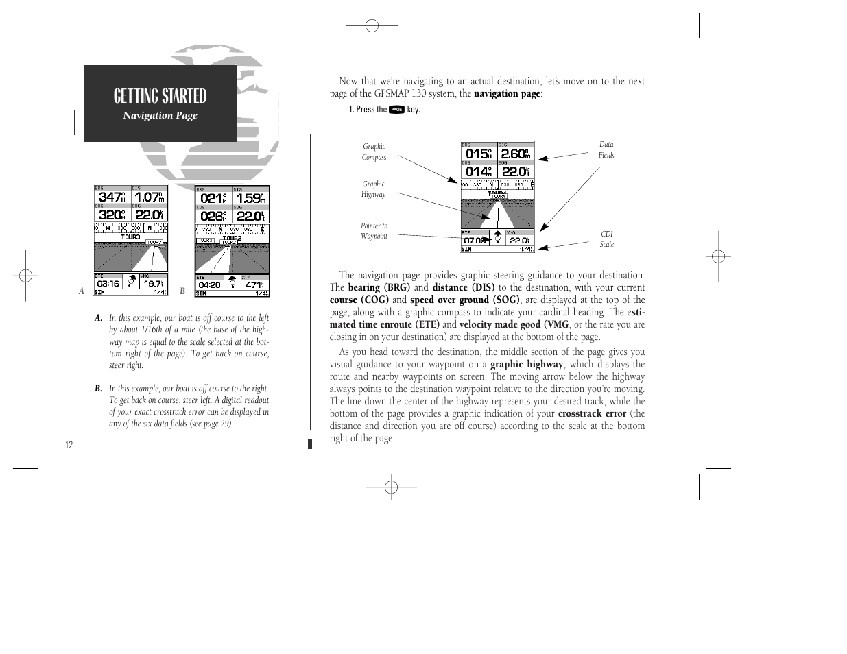 Getting started | Garmin GPSMAP 130 User Manual | Page 22 / 94