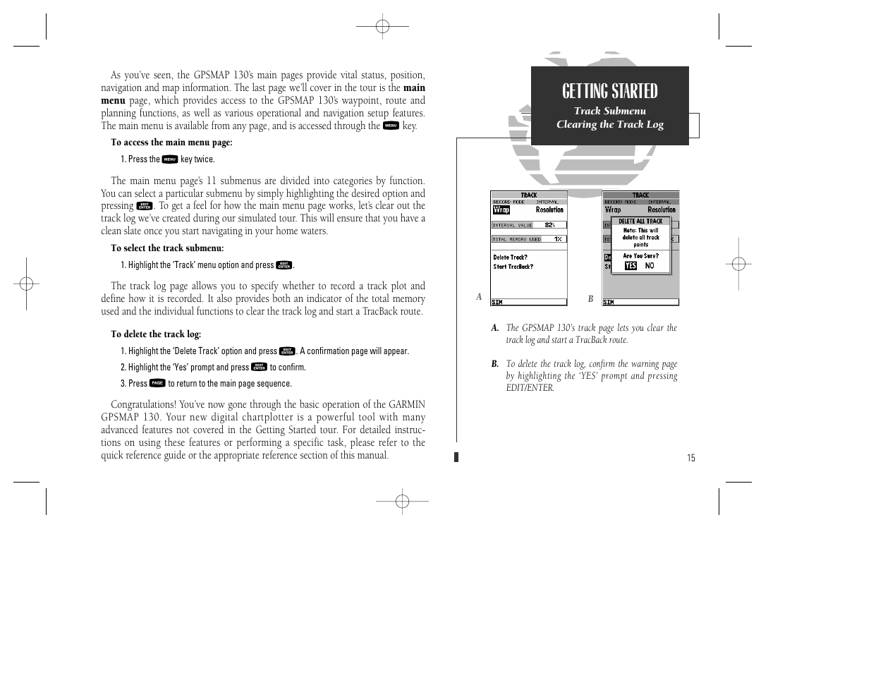 Getting started | Garmin GPSMAP 130 User Manual | Page 25 / 94