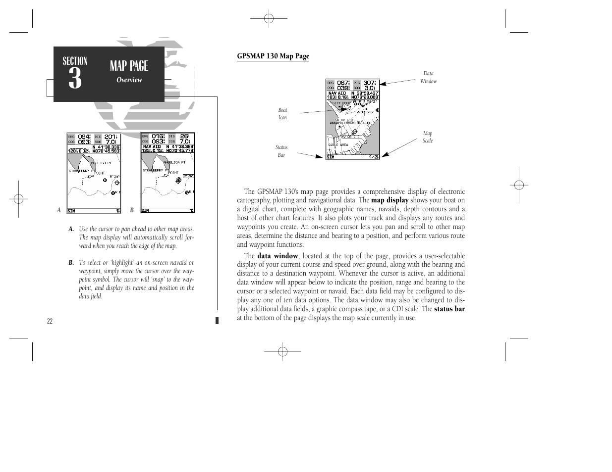 Map page | Garmin GPSMAP 130 User Manual | Page 32 / 94