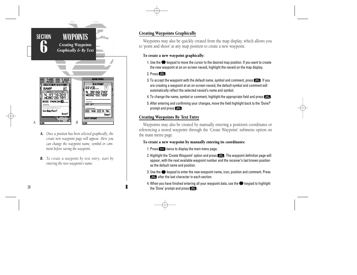 Waypoints | Garmin GPSMAP 130 User Manual | Page 46 / 94