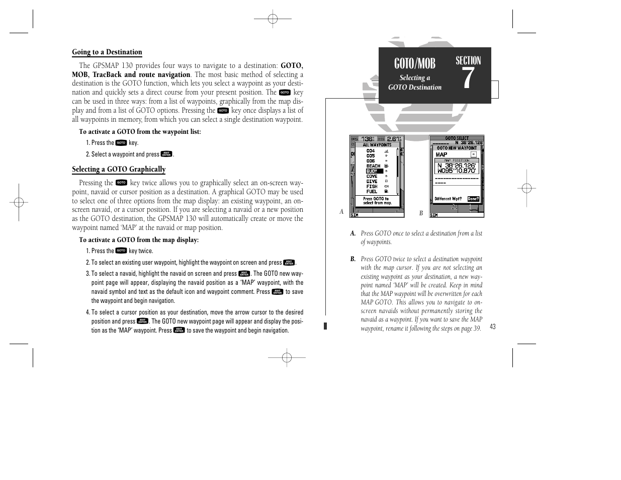 Goto/mob | Garmin GPSMAP 130 User Manual | Page 53 / 94