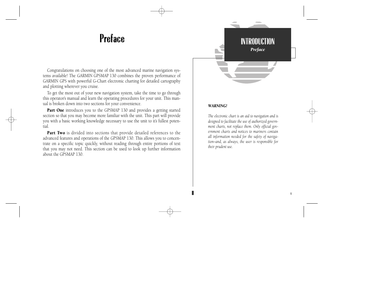 Preface, Introduction | Garmin GPSMAP 130 User Manual | Page 7 / 94