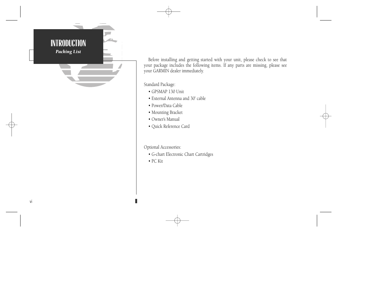 Introduction | Garmin GPSMAP 130 User Manual | Page 8 / 94