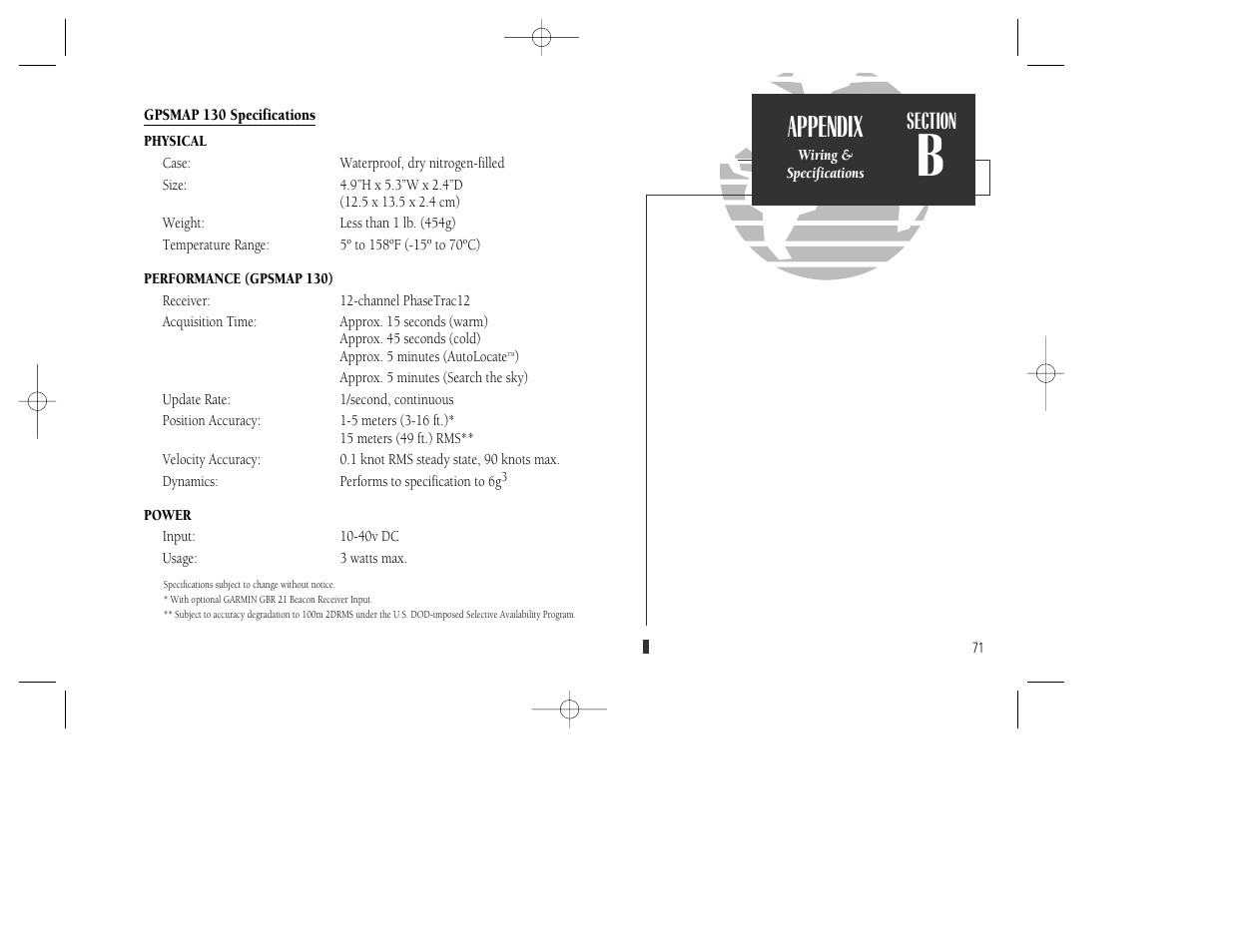 Appendix | Garmin GPSMAP 130 User Manual | Page 81 / 94