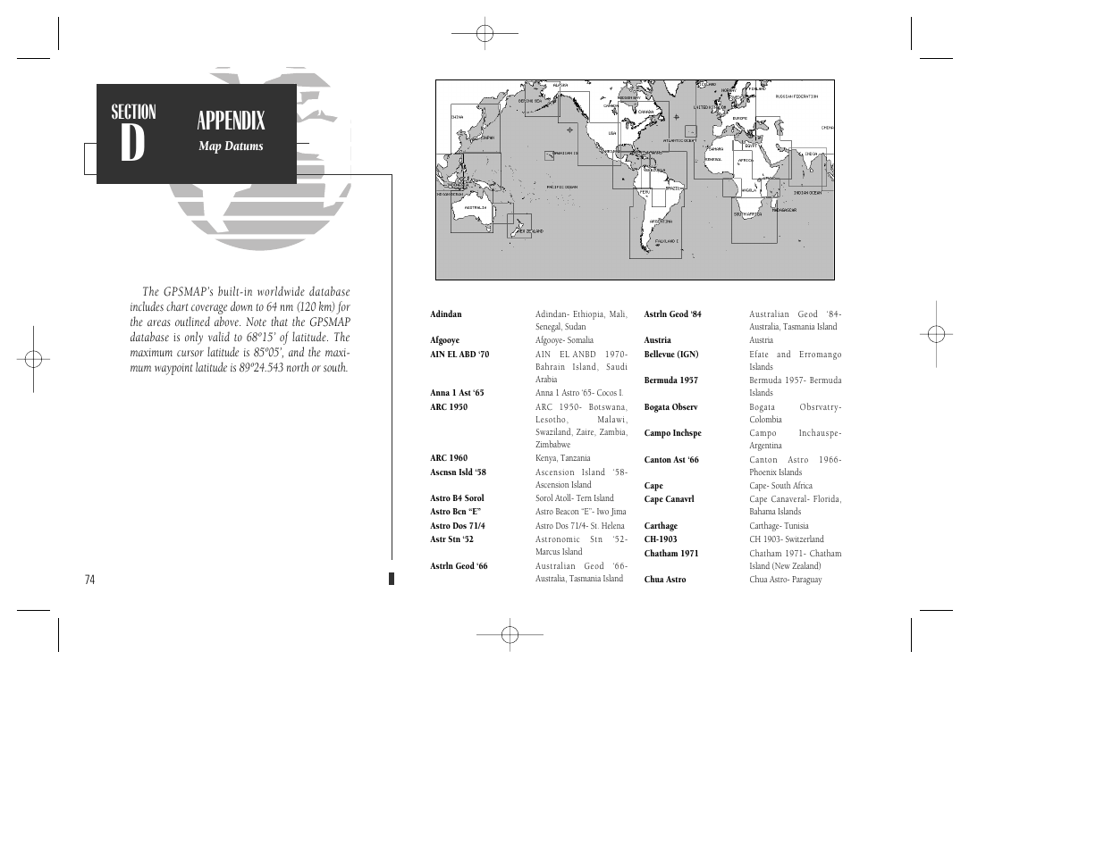 Appendix | Garmin GPSMAP 130 User Manual | Page 84 / 94