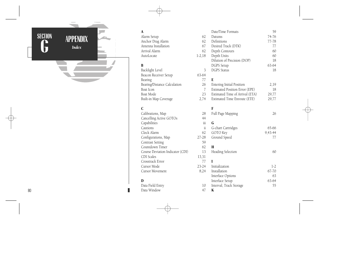 Appendix | Garmin GPSMAP 130 User Manual | Page 90 / 94