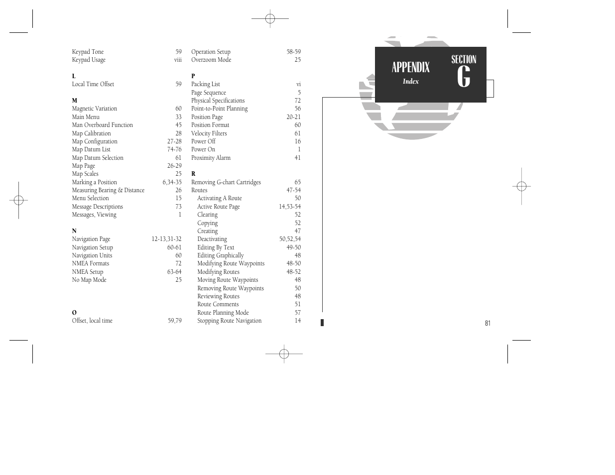 Appendix | Garmin GPSMAP 130 User Manual | Page 91 / 94