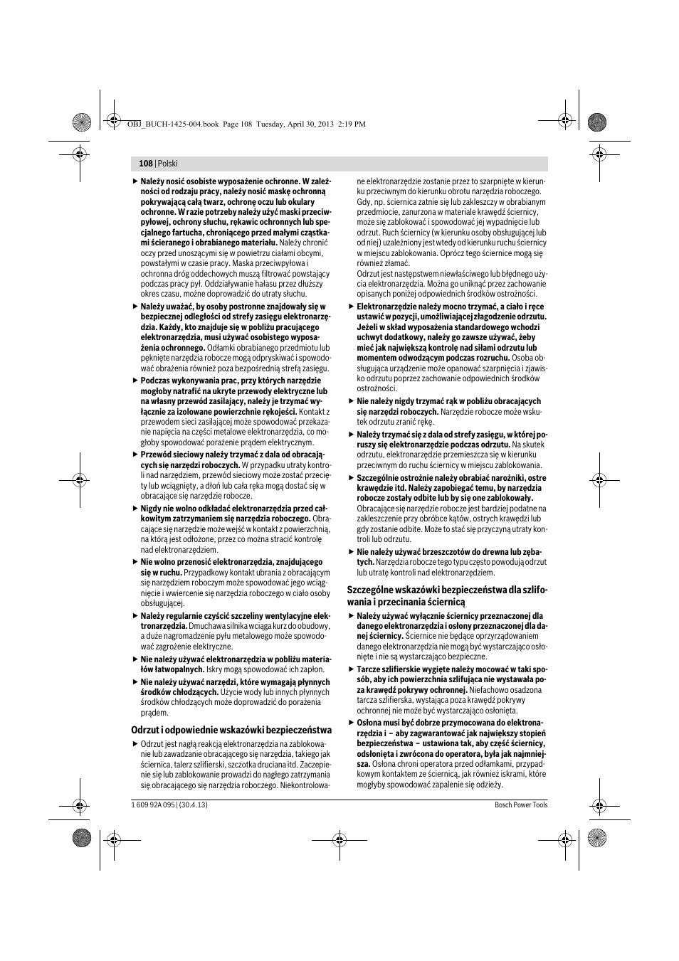 Bosch GWS 9-125 Professional User Manual | Page 108 / 270