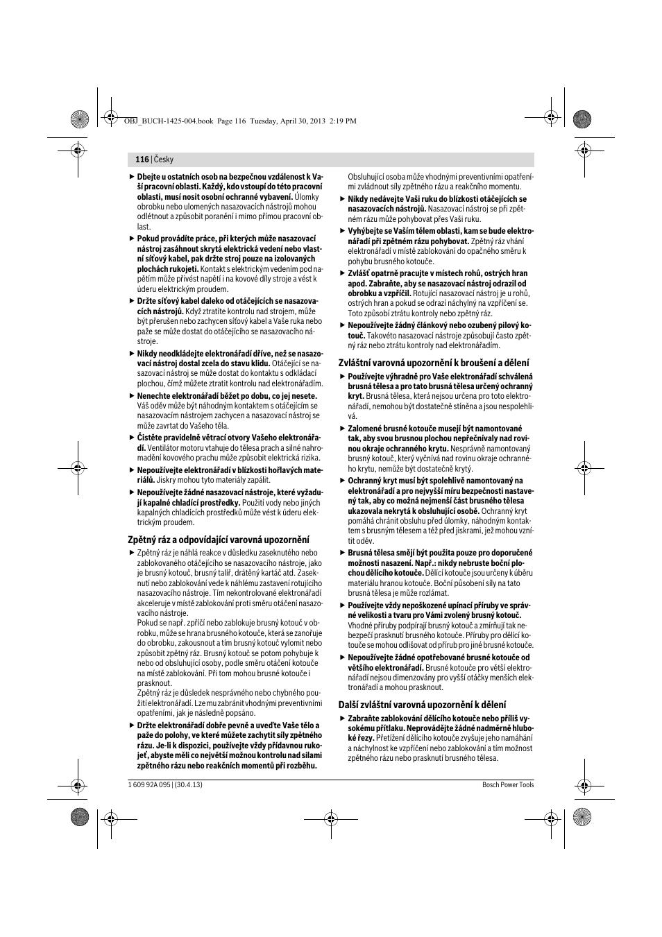 Bosch GWS 9-125 Professional User Manual | Page 116 / 270