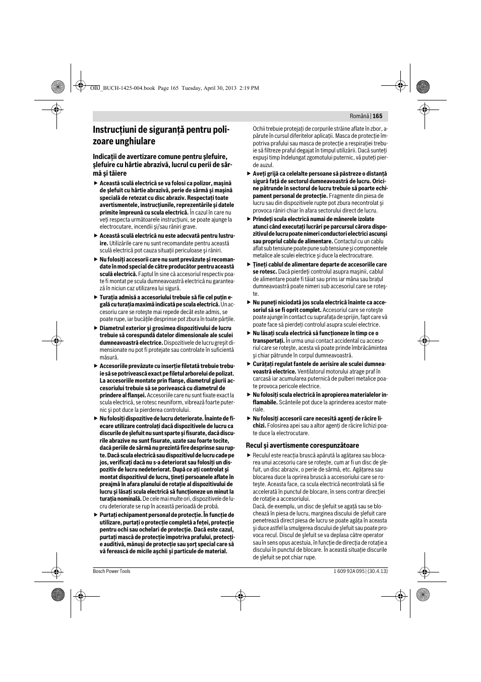 Bosch GWS 9-125 Professional User Manual | Page 165 / 270