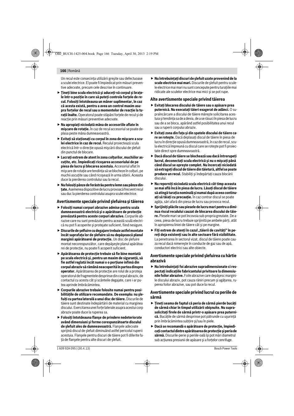 Bosch GWS 9-125 Professional User Manual | Page 166 / 270